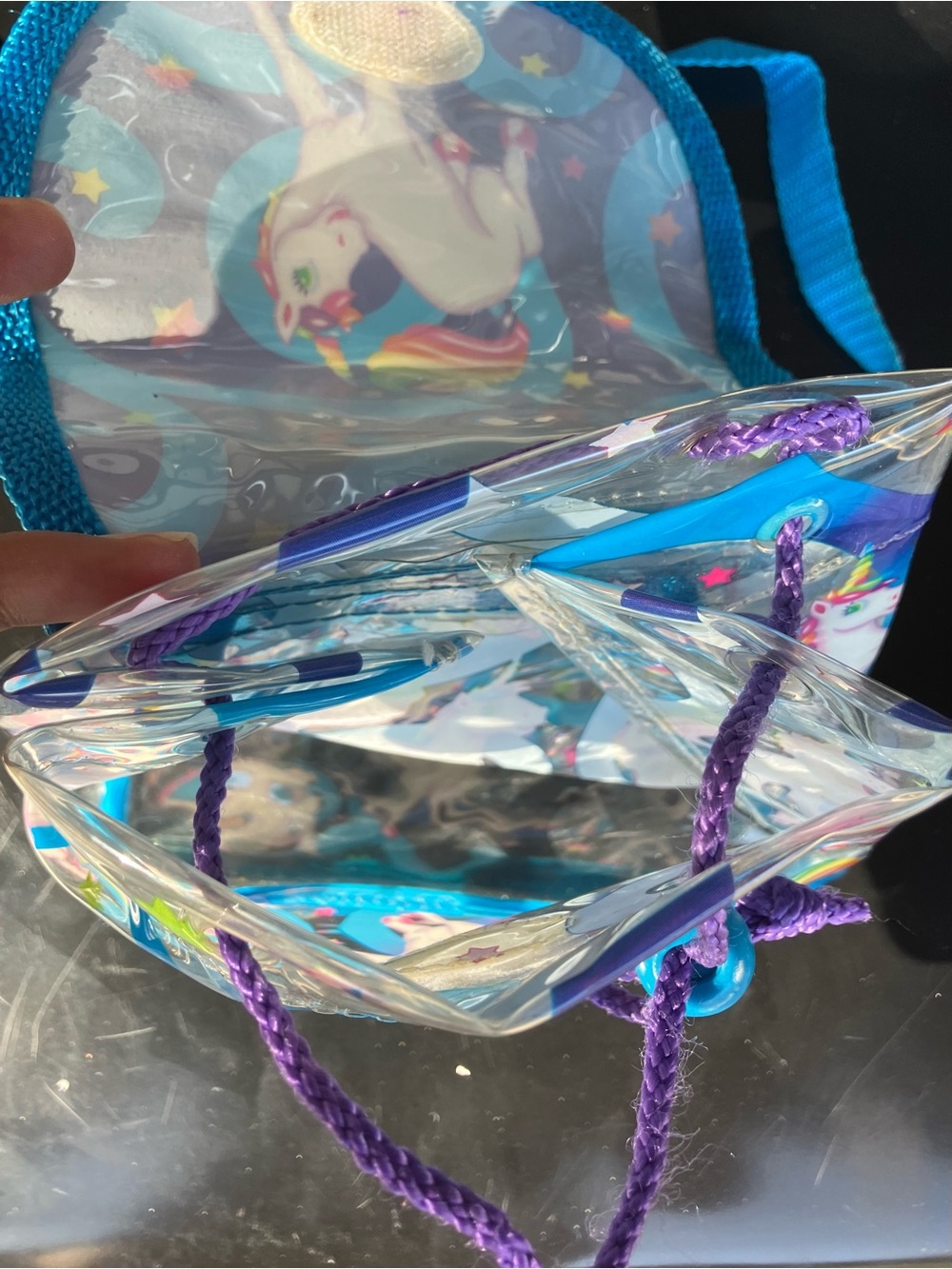 Vintage Lisa Frank Blue Unicorn Mini Bag with Rainbow Accents - Picture 5 of 5